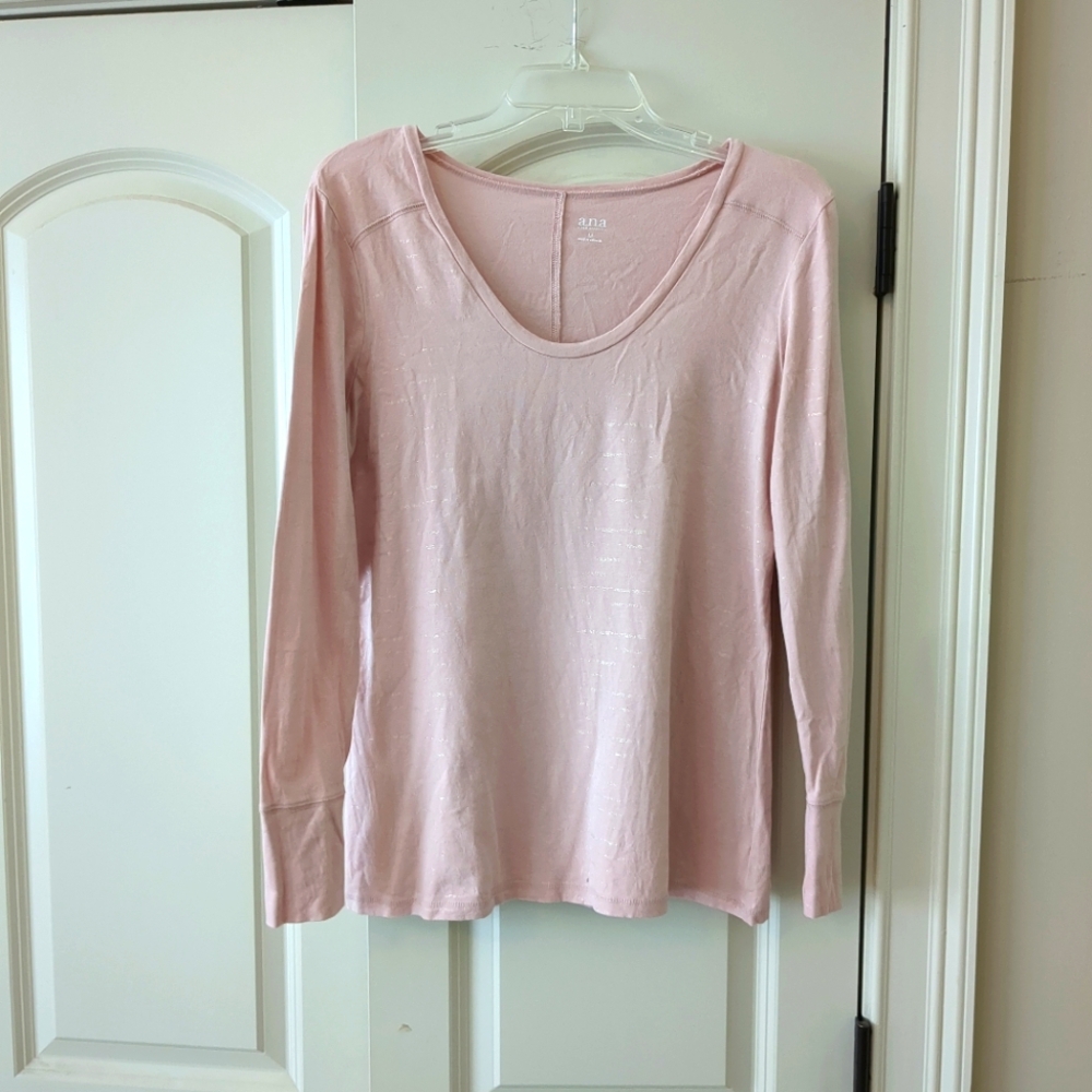 a.n.a Pink Fitted Long Sleeve T-Shirt